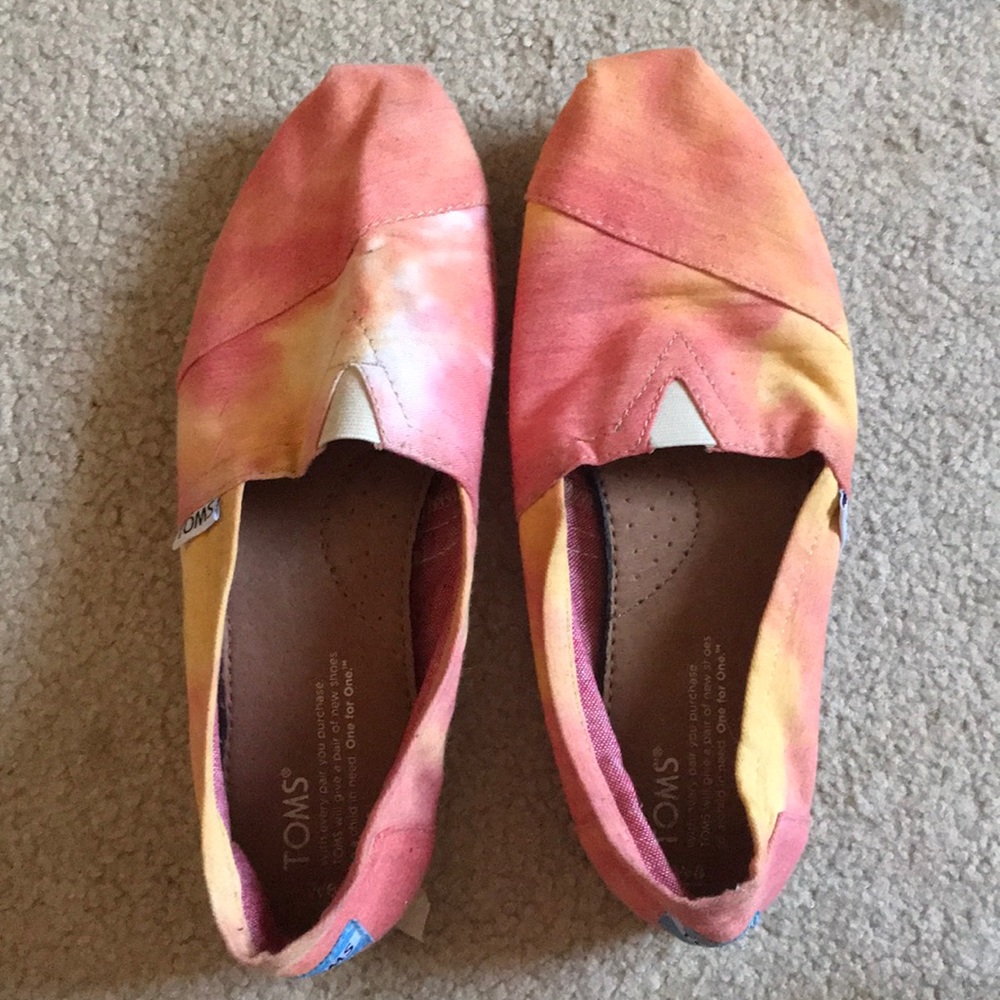 Orange and Pink Tie-Dye Toms